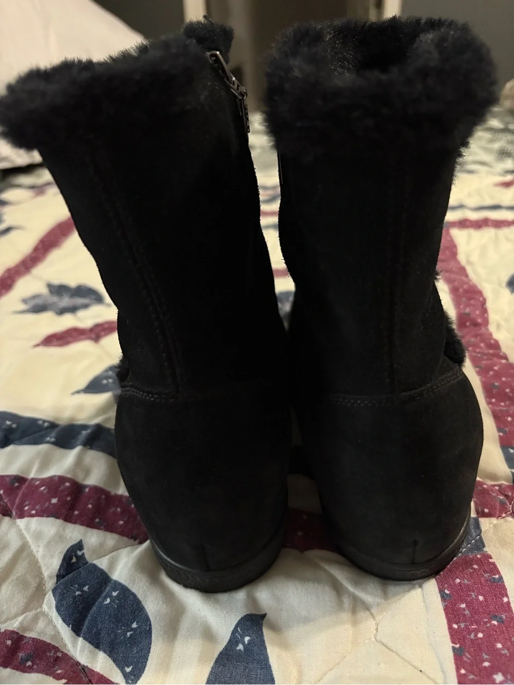 Geox Amphibiox Respira Black Suede Waterproof Faux-Fur Winter Ankle Boots